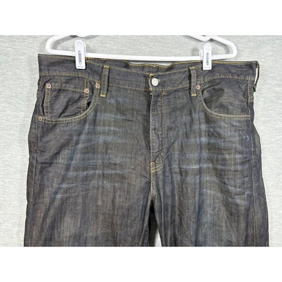 Levis 569 Loose Straight Jeans Dark Wash Sz 36x34.  - Actual 39x32 - Picture 3 of 8